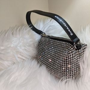 Heiress Medium Pouch in white Crystal Rhinestone